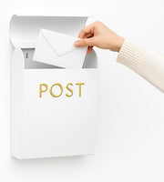 Wall Mounted White Post Box Weatherproof Secure Mailbox Outdoor Letter Holder