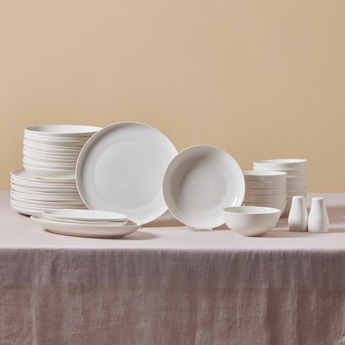 41pc Bone China Dinnerware Set Plates Bowls Cups Minimalist Tableware