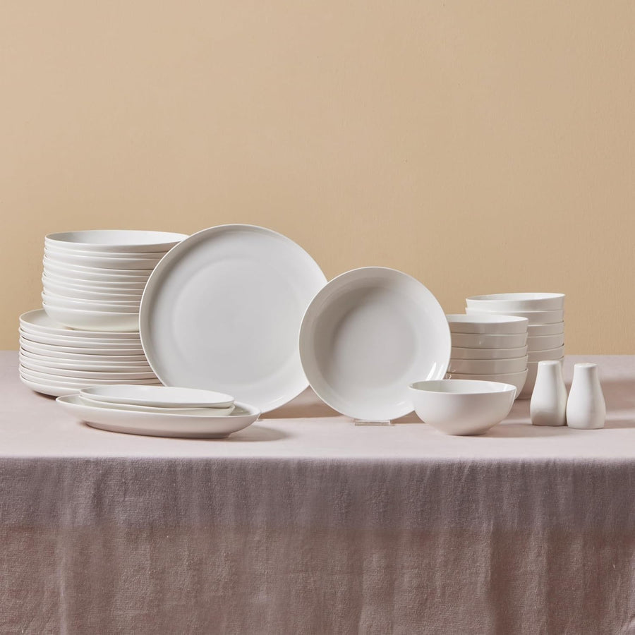 41pc Bone China Dinnerware Set Plates Bowls Cups Minimalist Tableware
