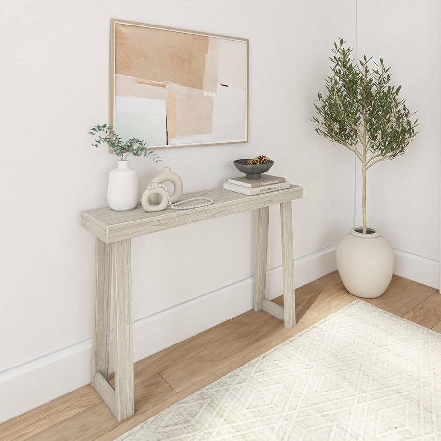 46 Inch Solid Wood Console Table – Narrow Entryway Sofa Accent