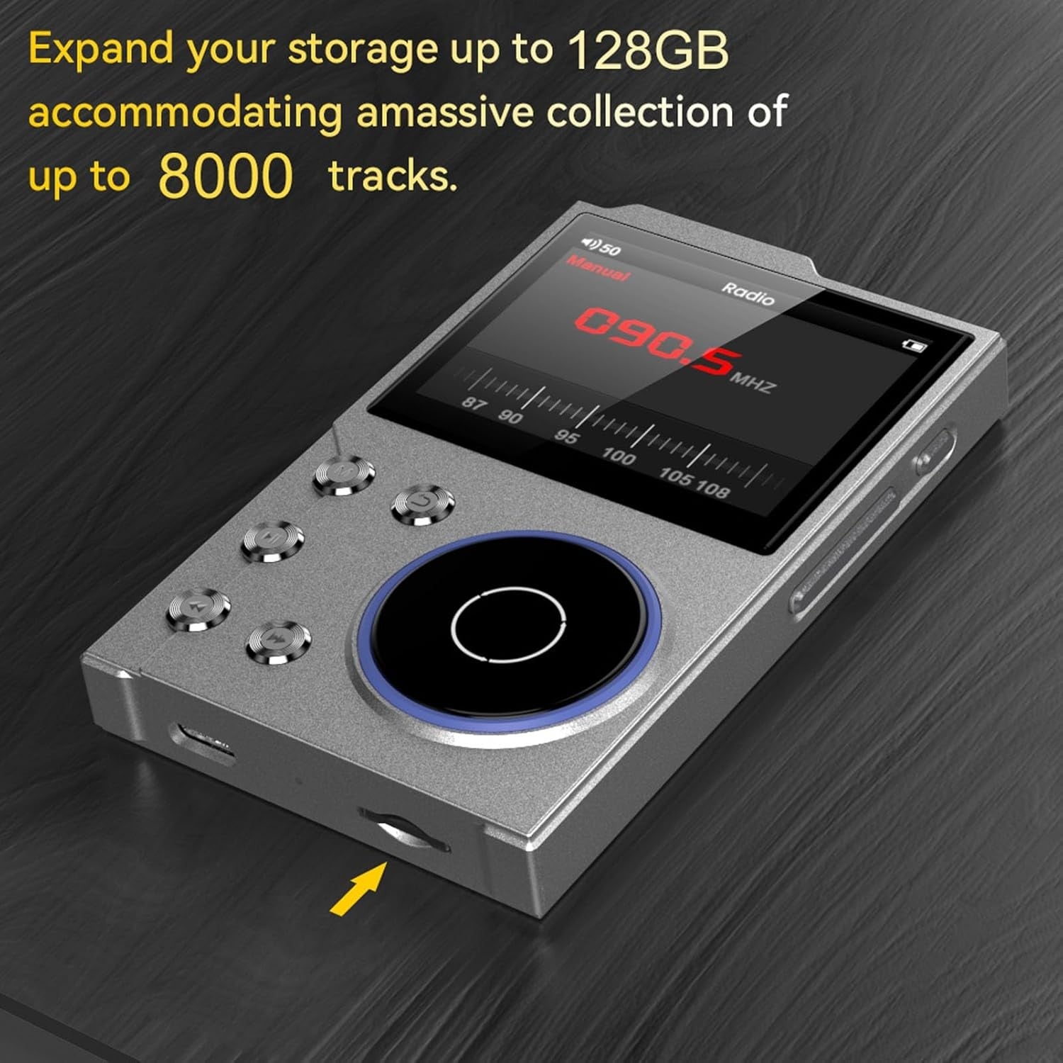Bluetooth 5.3 MP3 Player HiFi 2.4" HD Screen Retro Scroll Wheel