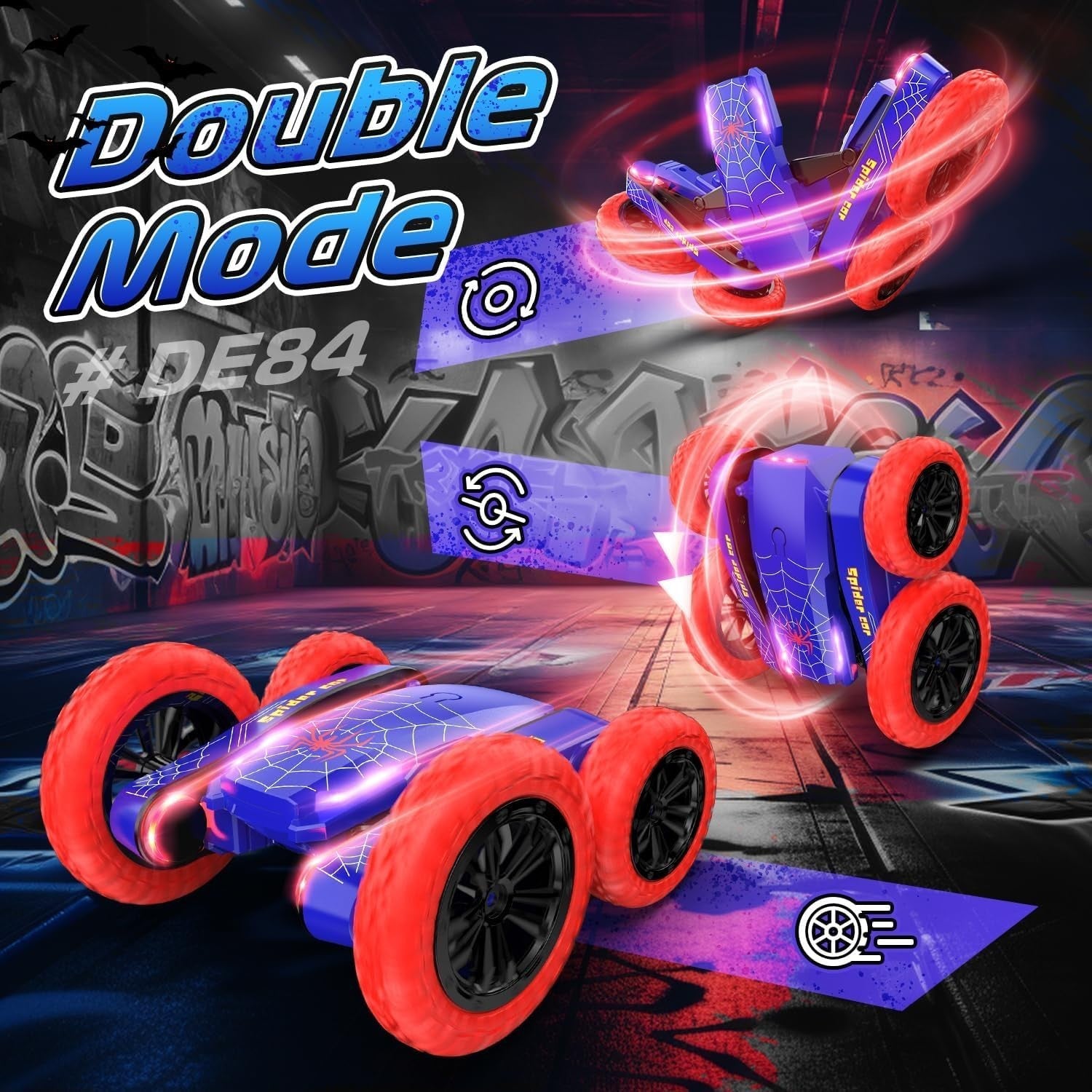 4WD RC Stunt Car for Kids, 360° Flip Double-Sided Remote Control Car