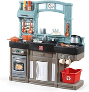 Kids Play Kitchen w/ Lights Sounds Oven Fridge 25PCS Toy Set