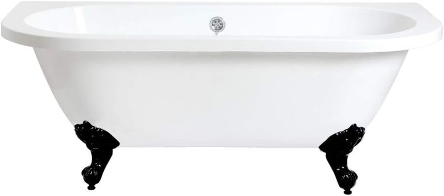 1685x780mm Double Ended Freestanding Back to Wall Bath – White Acrylic