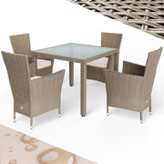 Rattan Garden Furniture Set 5pc Outdoor Patio Dining Table & 4 Chairs
