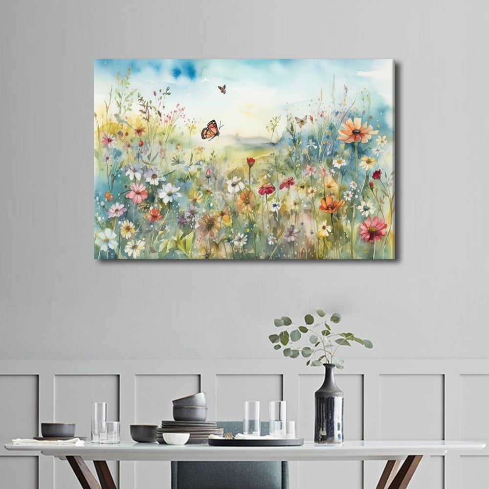Wildflower Canvas Wall Art 60x90cm Large Floral Home Decor Print