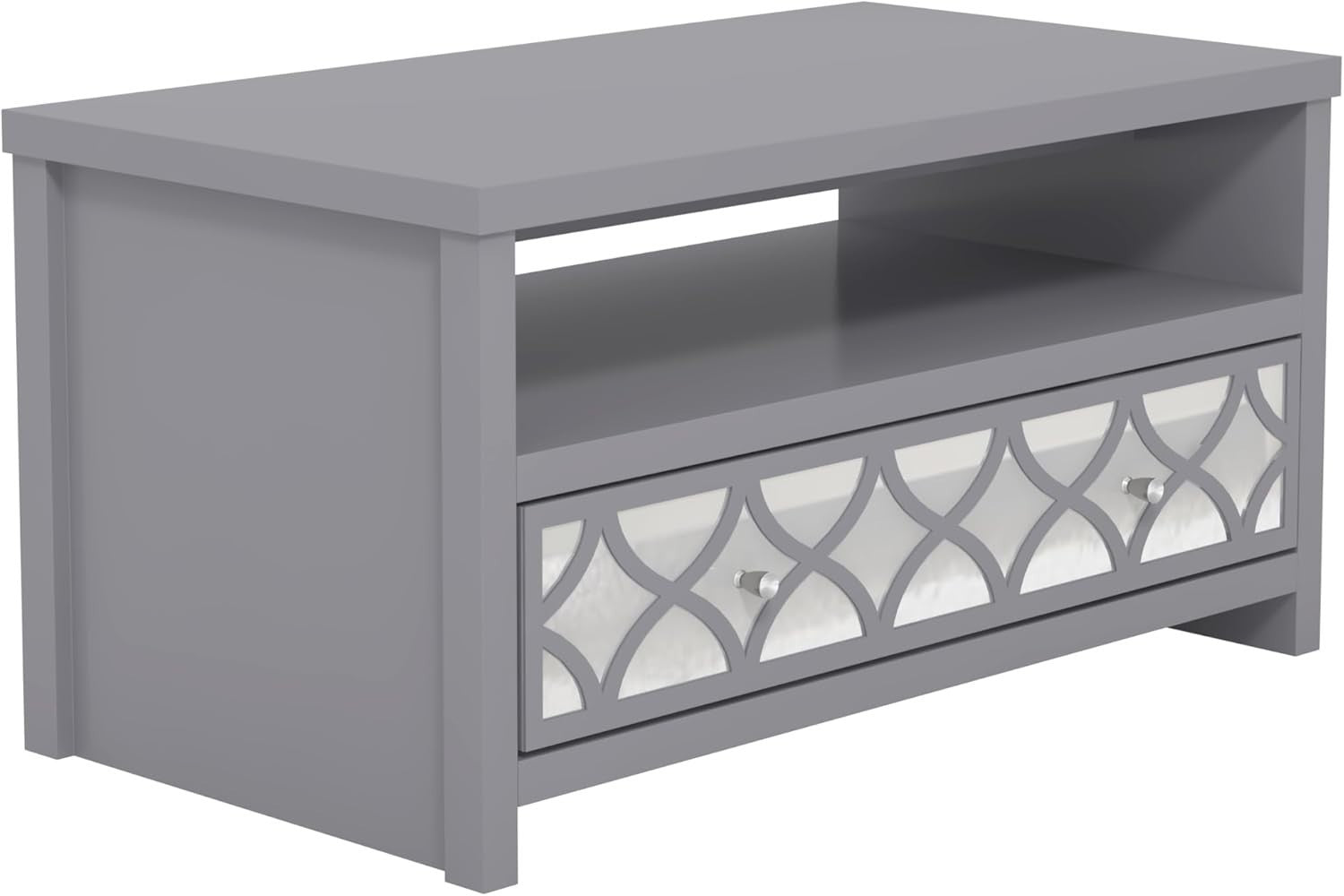 Modern Mirrored Coffee Table with Drawer – Space-Saving Storage Cabinet – Cool G