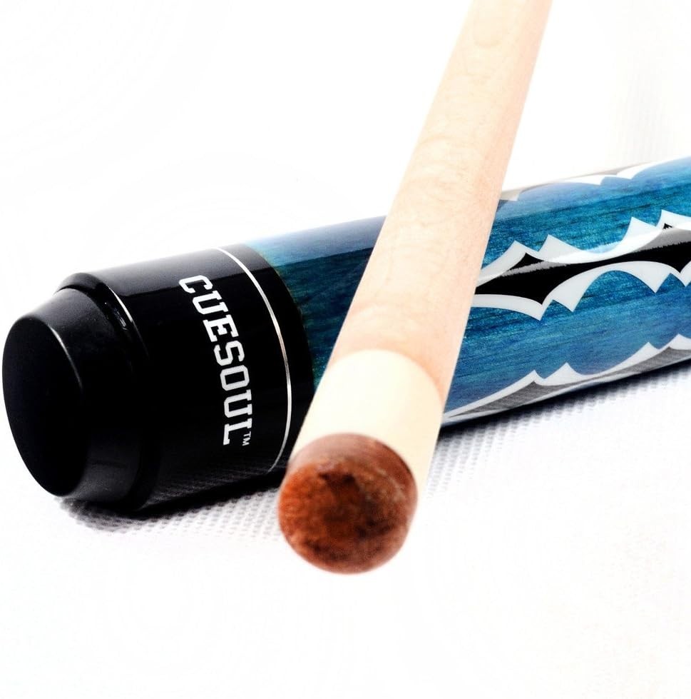 58” Professional Pool Cue 13mm Tip Maple Shaft 1/2 Joint Linen Grip