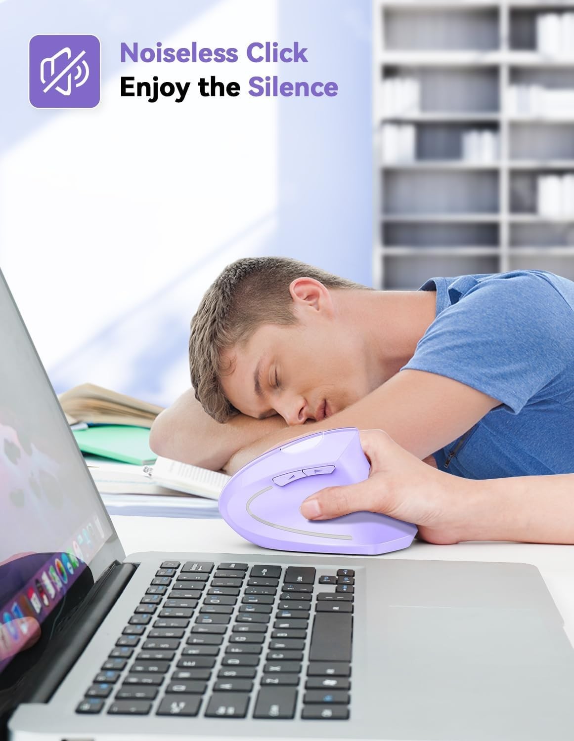 Ergonomic Vertical Wireless Mouse 4800 DPI Silent 6 Button USB