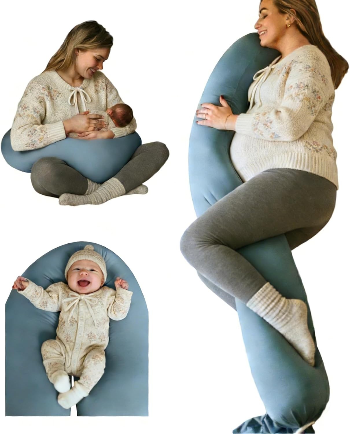 Pregnancy Pillow Adjustable Full Body Support Cooling Cover for Side Sleepers