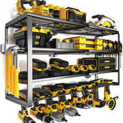 Heavy-Duty 4-Layer Black Tool Rack 82.6W x 21D x 39H cm – Garage