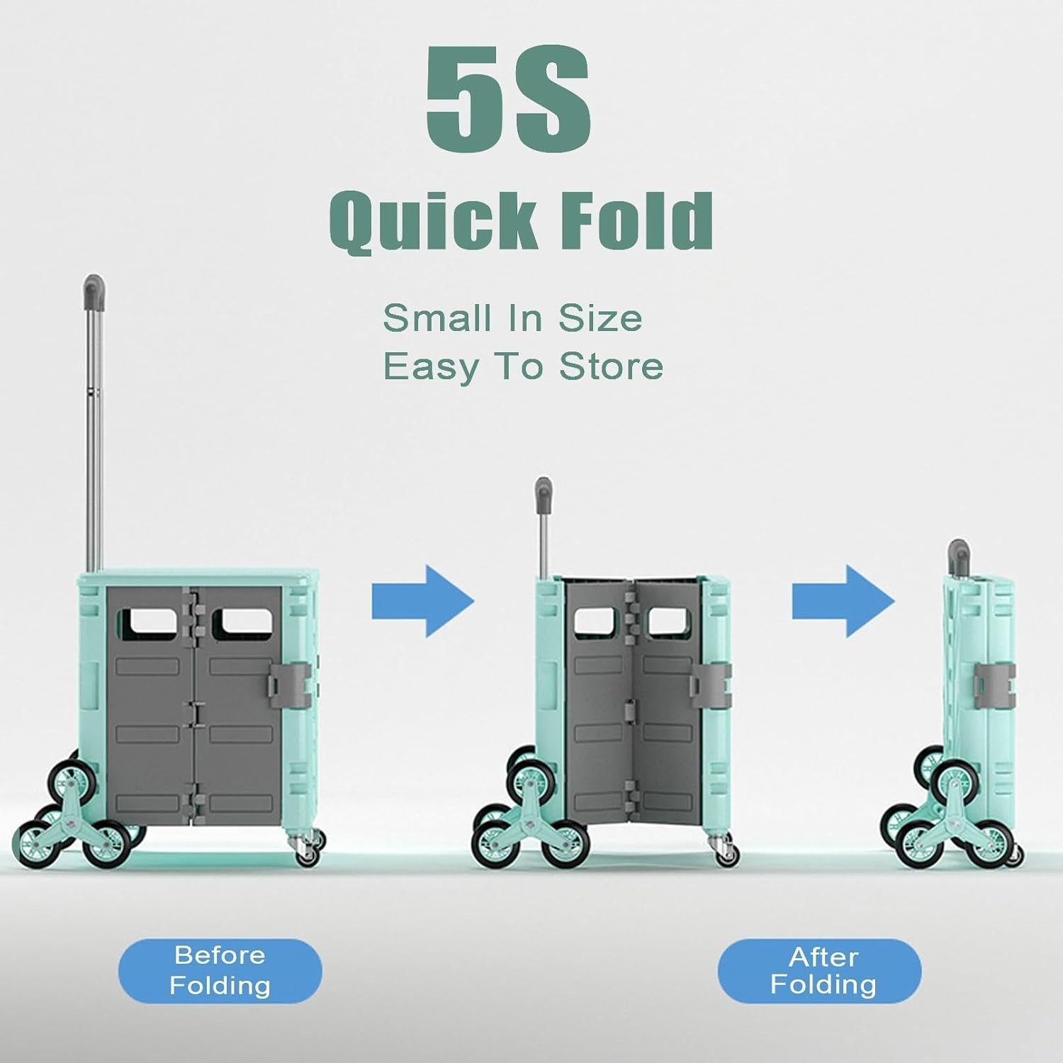 75L Foldable Shopping Trolley w/ Lid 50KG Stair Climber Cart Telescopic Handle