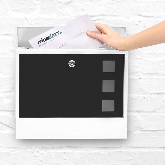 Lockable Wall Mounted Mailbox with Keys Metal Letterbox Modern Design