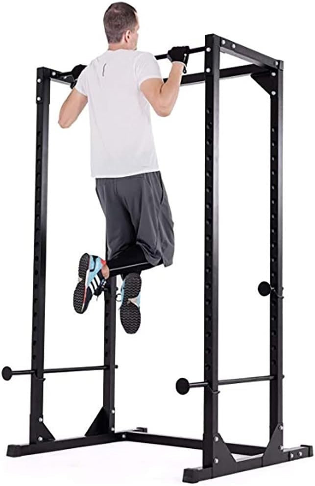 Heavy Duty Adjustable Power Rack Cage 18-Position Pull-Up Bar Home Gym