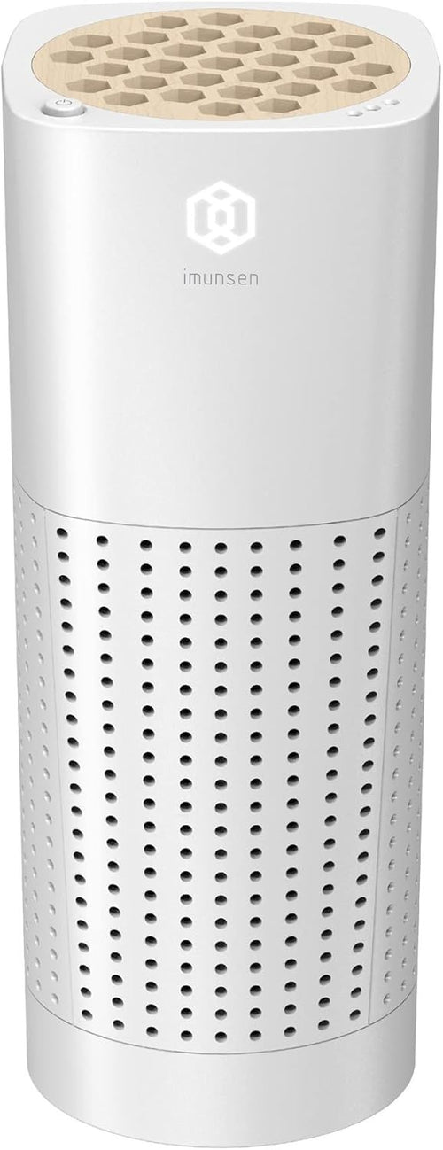 Car Air Purifier H13 HEPA Carbon Filter Smoke Odour USB White