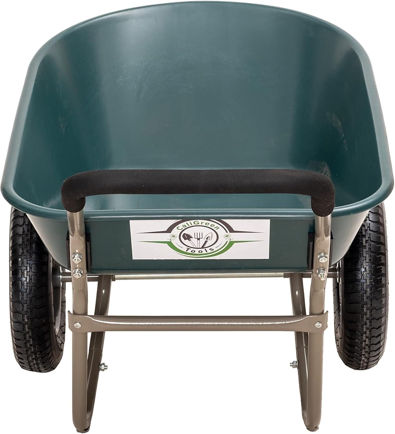 85L 2-Wheel Garden Wheelbarrow – Green – Pneumatic Tyres Heavy Duty 150kg Steel