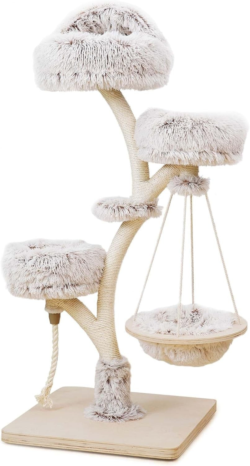 Designer Cat Tree Tower 130cm Branch Style Plush Scratching Post Hammock Bed