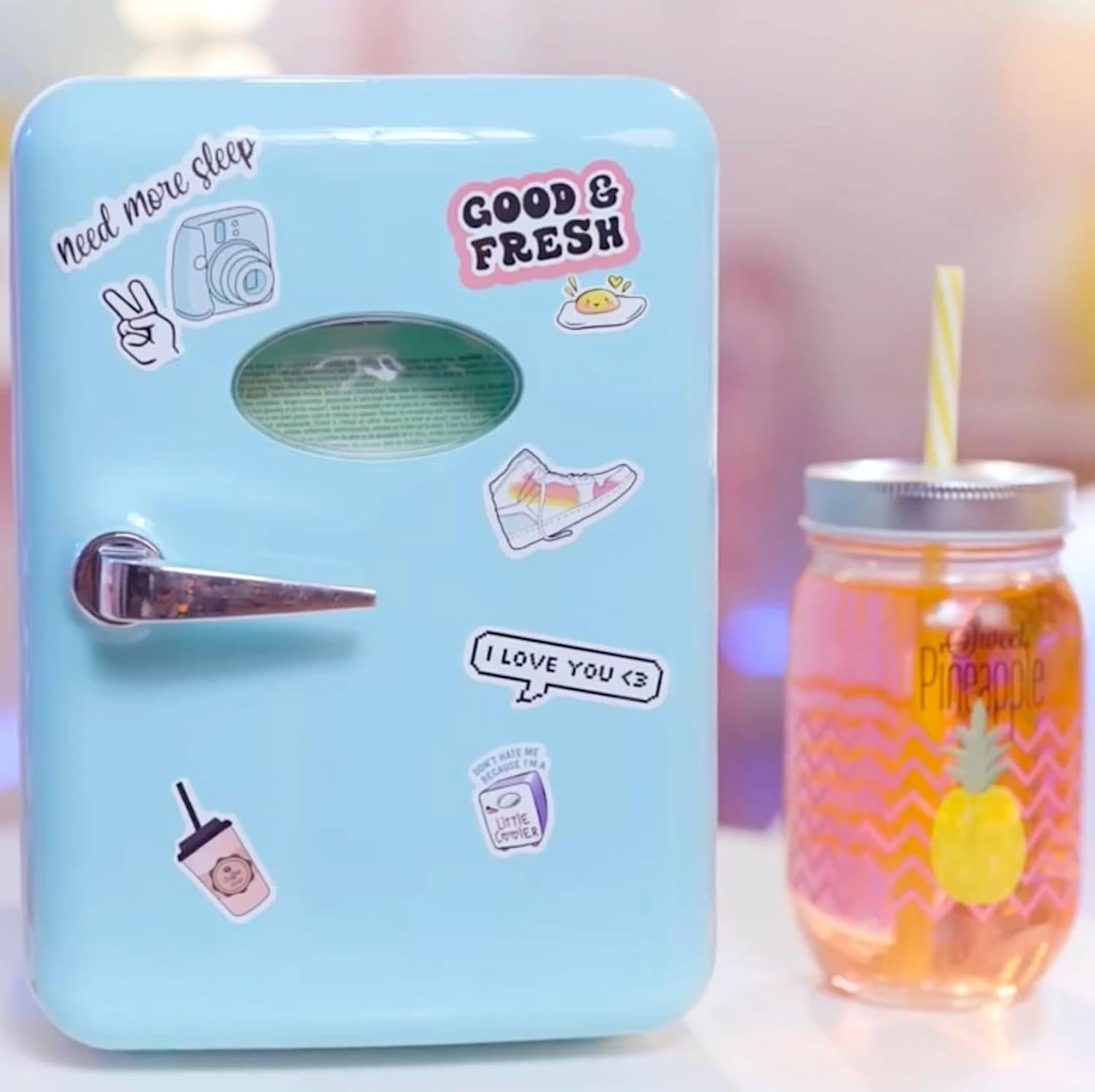 Portable Gamer Mini Fridge 4L USB Desk Cooler Drinks Snacks
