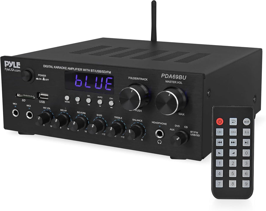 Bluetooth Stereo Amplifier 2.0 HiFi Receiver USB SD FM