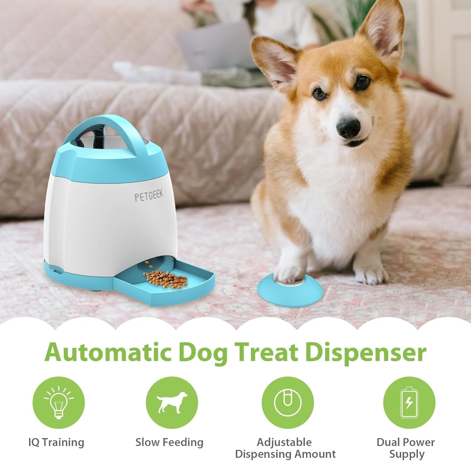 Interactive Dog Treat Dispenser Remote Control Puzzle Toy IQ Training