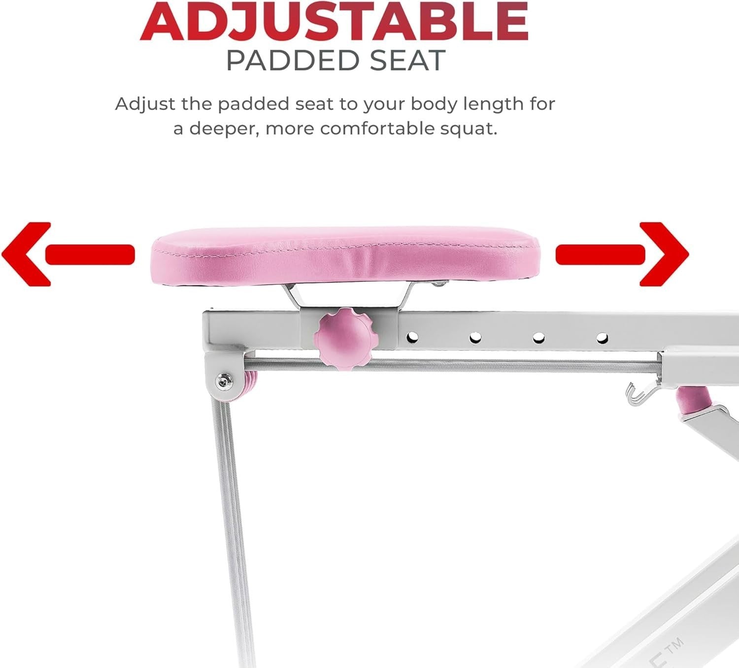 Row-N-Ride Squat Assist Trainer Foldable Pink Home Leg Glute Machine LCD 330lb