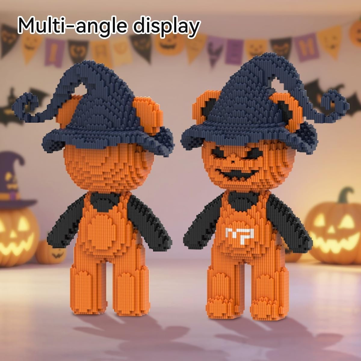 Halloween Pumpkin Bear Micro Brick Set 2715pcs | Spooky Decor Gift Toy