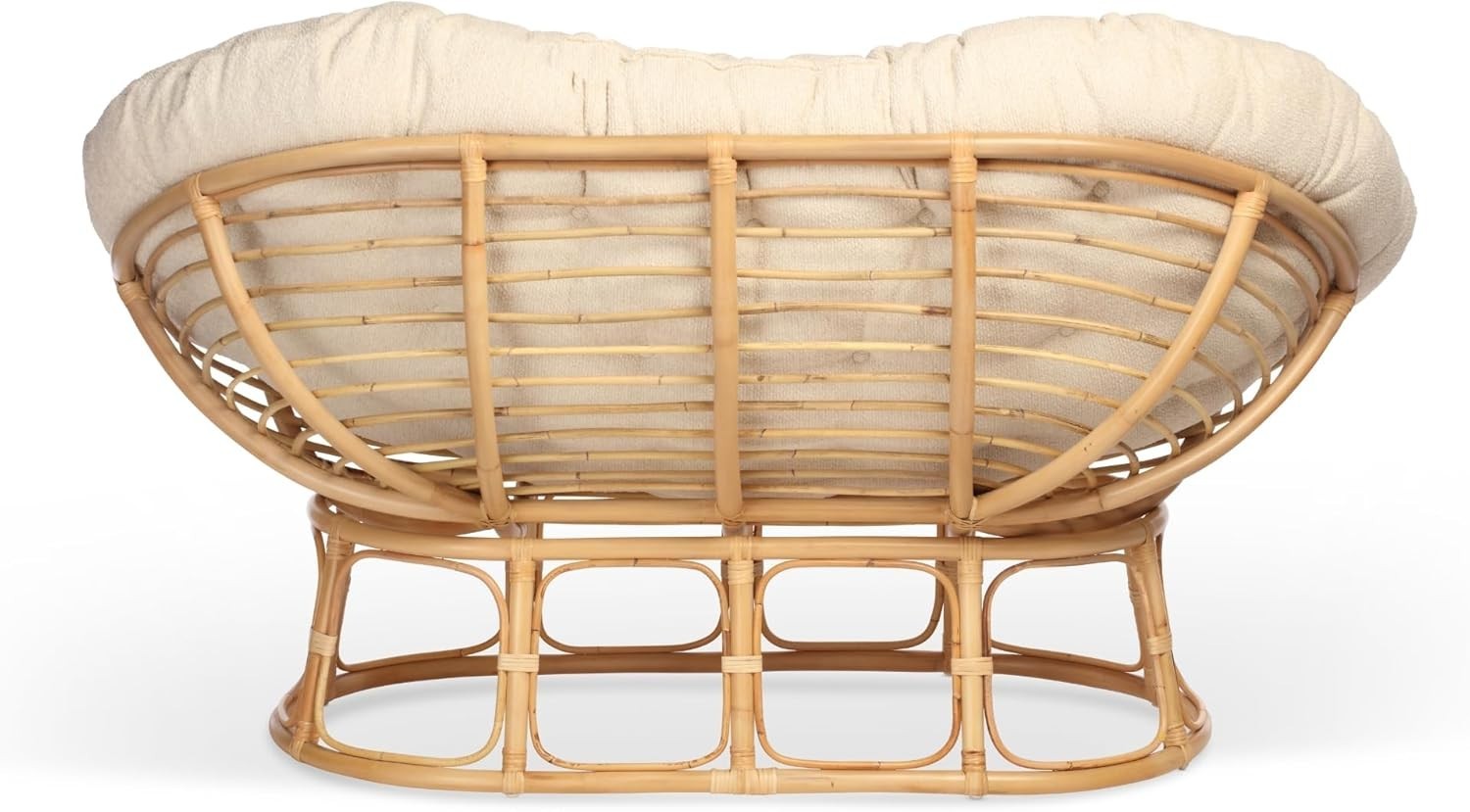 Luxury Double Papasan Rattan Loveseat Indoor Adjustable Lounge Chair Cushion