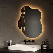 LED Bathroom Mirror 50x60cm Irregular Shape, Dimmable, Memory & Color Modes