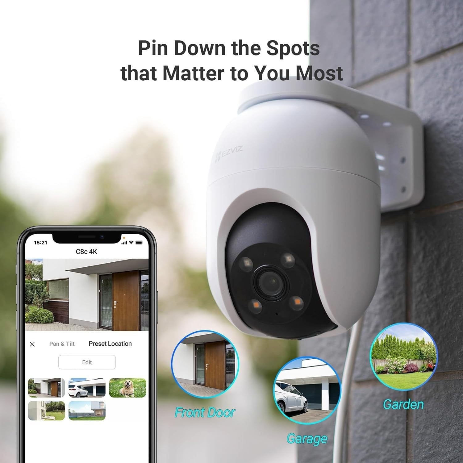 4K PTZ Security Camera Outdoor 360° Auto Tracking Color Night Vision