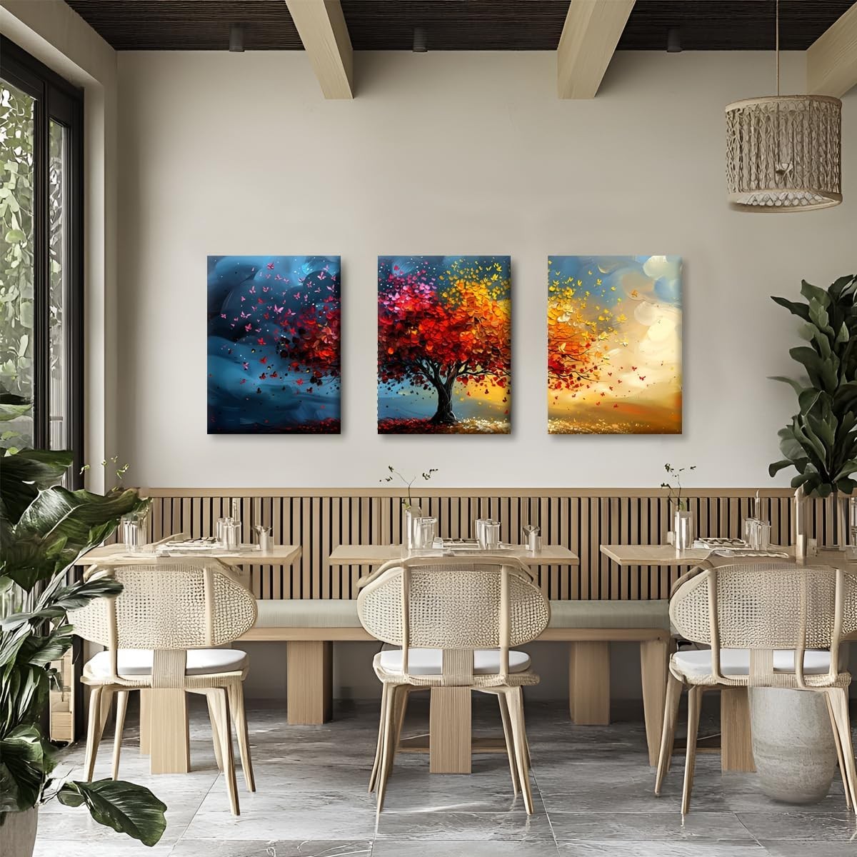 3 Piece Canvas Wall Art Tree of Life Abstract Modern Prints 30x40cm Set