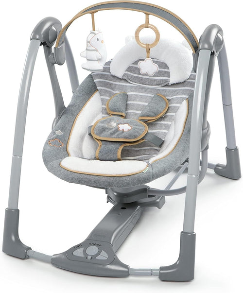 2in1 Baby Swing and Infant Seat with Music Vibrations Adjustable Portable Teddy