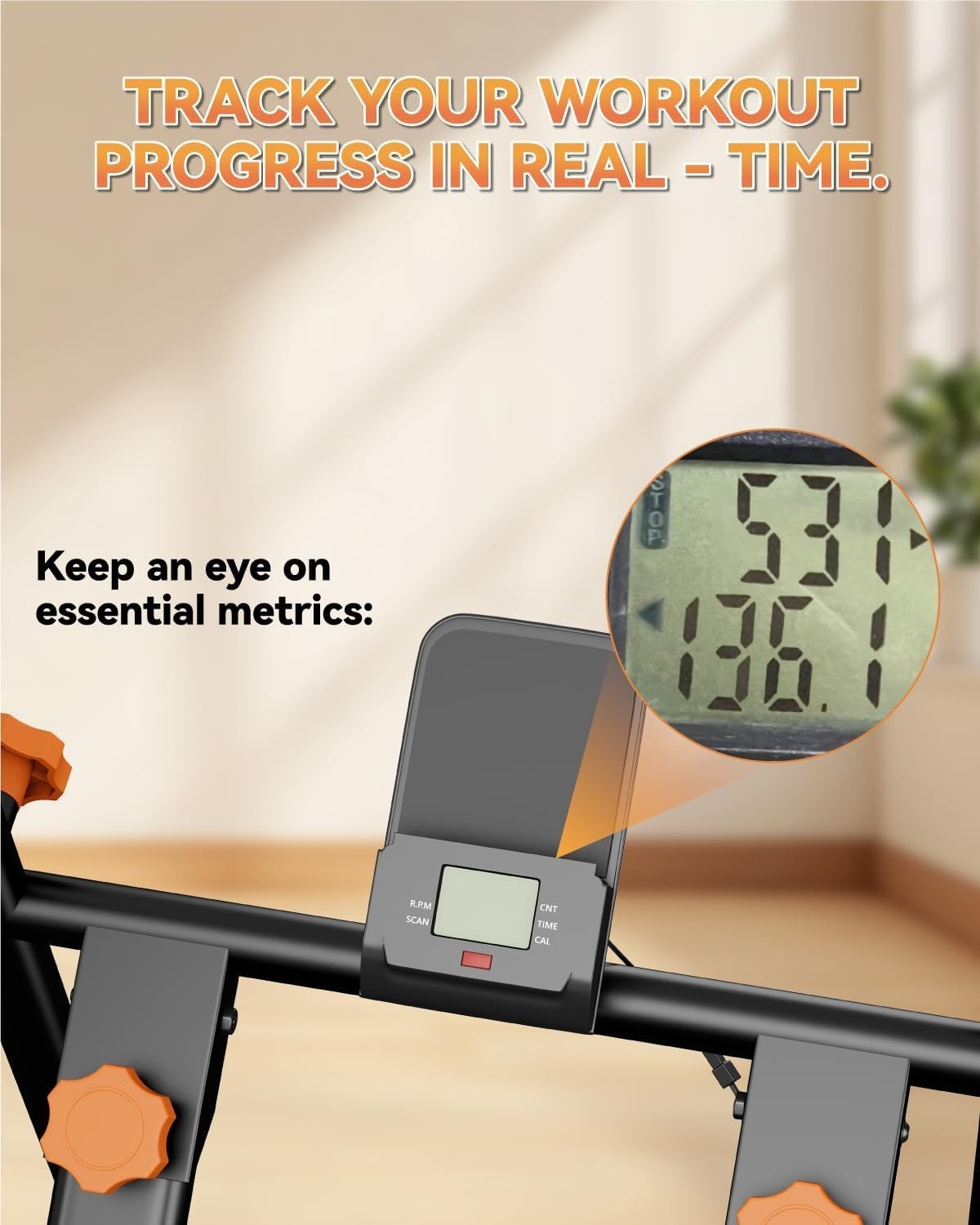 Foldable Vertical Stair Climber w/ Adjustable Pedals, Handlebar & LCD Monitor