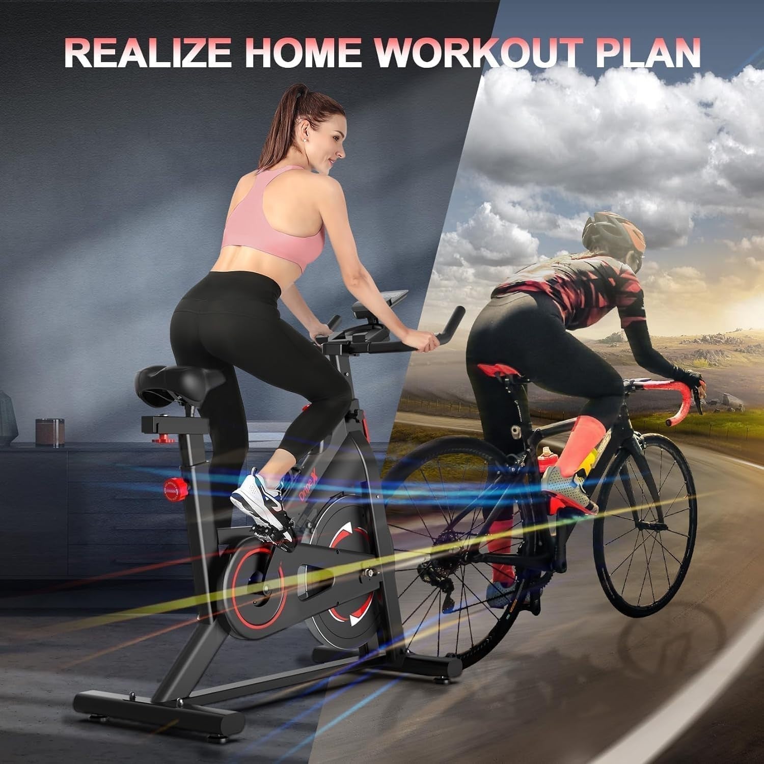 Quiet Magnetic Exercise Bike for Home w/ LCD Display, Heart Rate & 35lb Flywheel