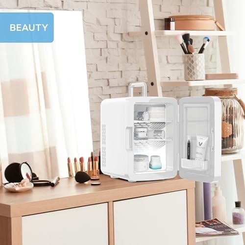 10L Mini Fridge White Portable Cooler and Warmer for Skincare Food Drinks