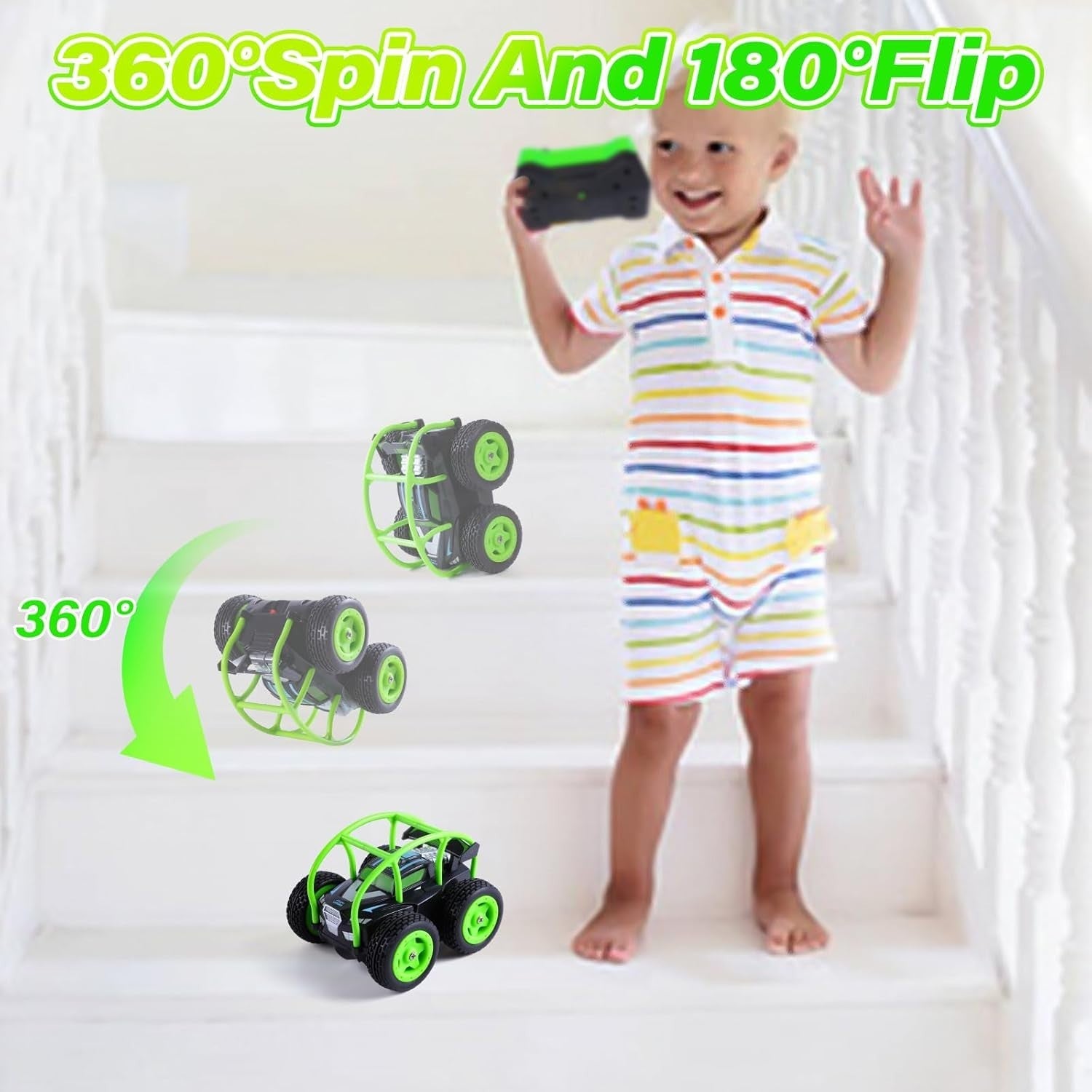 Mini 360° Flip Stunt RC Car 2.4GHz – Rechargeable Remote Control Toy for Kids 3+