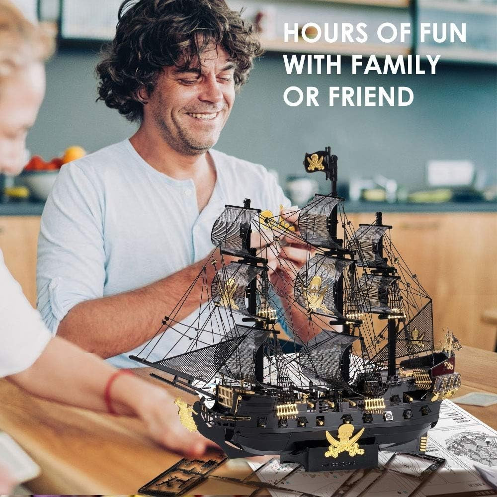 3D Metal Pirate Ship Puzzle Model – Durable DIY Craft for Adults & Teens