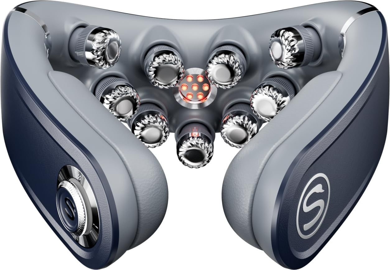 Cordless Foldable Neck Massager with Heat | Deep Tissue Vibration Relief