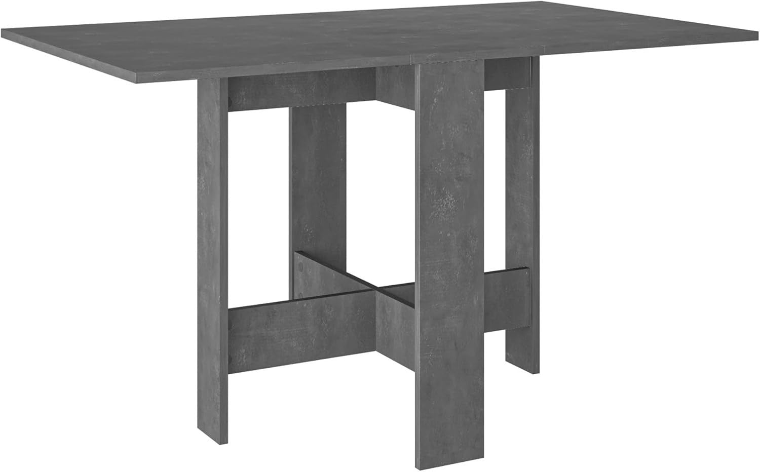 Foldable Retro Grey Dining Table 130x76cm Space-Saving Multifunctional Table