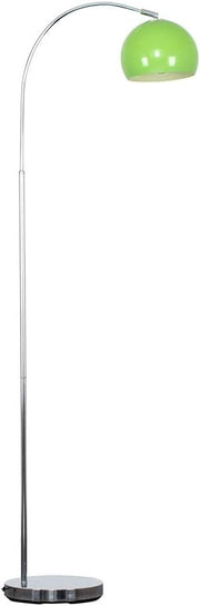 Modern Arc Floor Lamp Chrome Curved Standing Light Gloss Green Shade LED