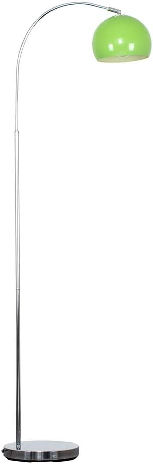 Modern Arc Floor Lamp Chrome Curved Standing Light Gloss Green Shade LED