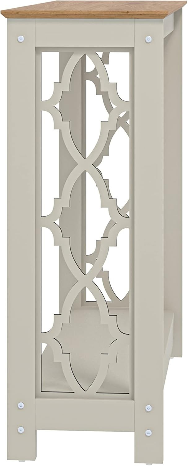 Slim Console Table Grey Oak – Narrow Entryway Shelf for Hallway Storage