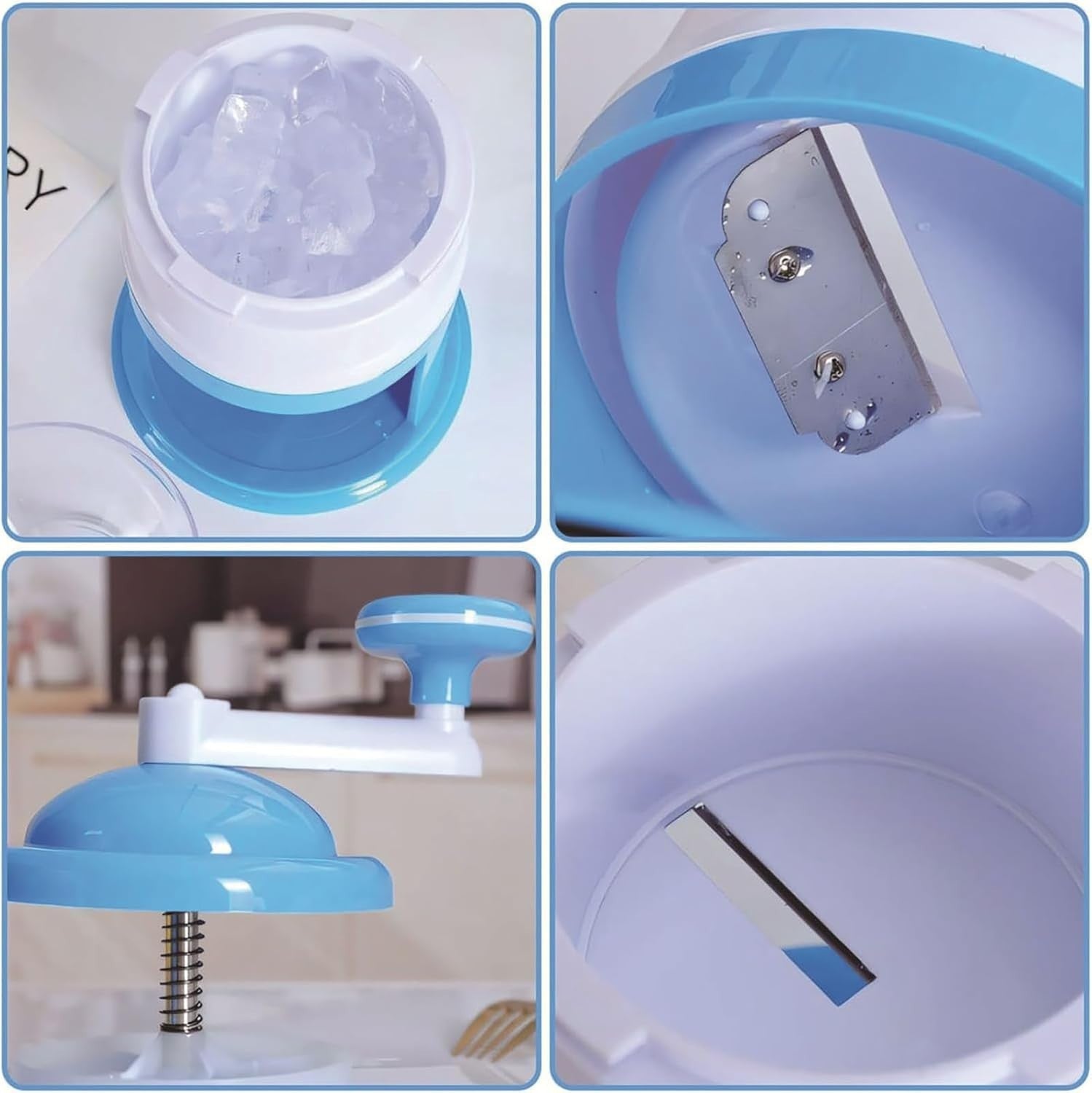 Manual Ice Shaver Crusher Portable Hand Crank Snow Cone Slush Maker