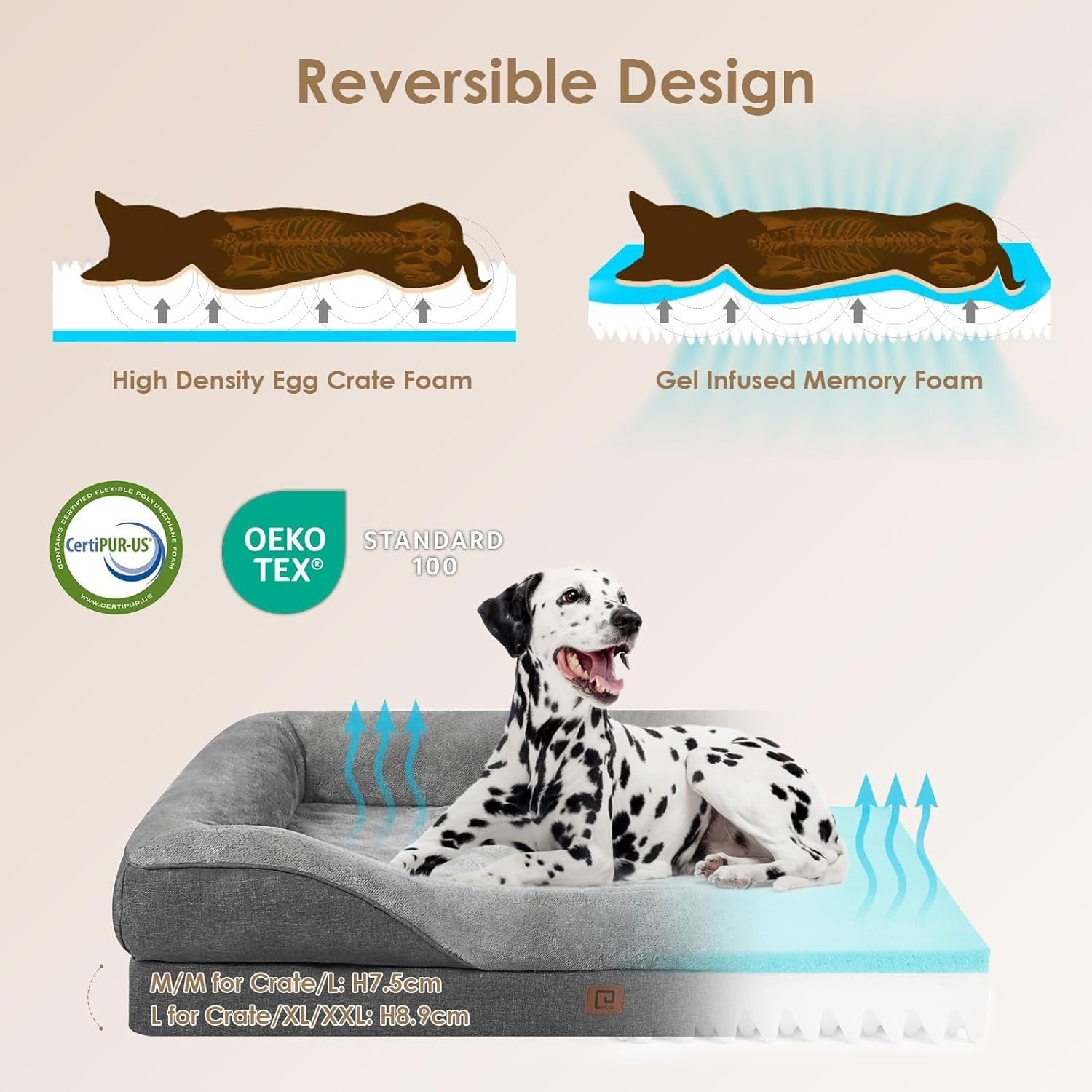 XXXL Orthopedic Memory Foam Dog Bed Waterproof Sofa 132x104x20cm