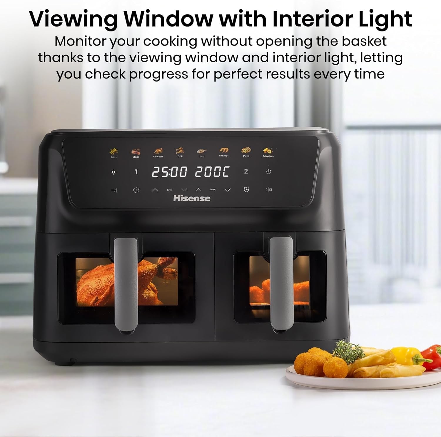 Large Dual Zone Air Fryer 11L SyncServe 8-in-1 Touch Display Fast Healthy Cooker