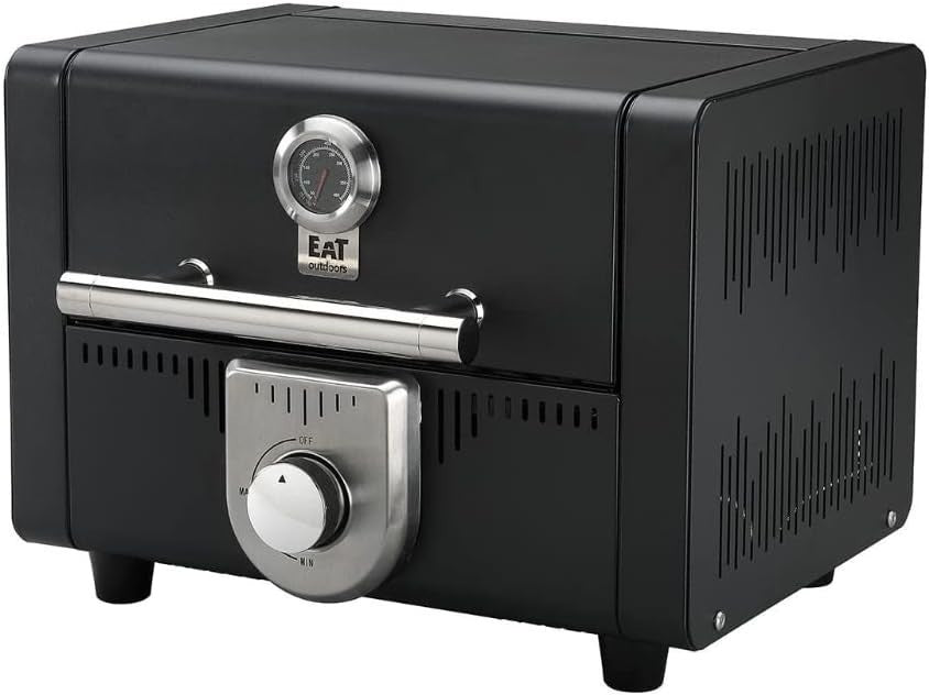 Portable Gas BBQ Grill with Lid Thermometer Tabletop Outdoor Camping