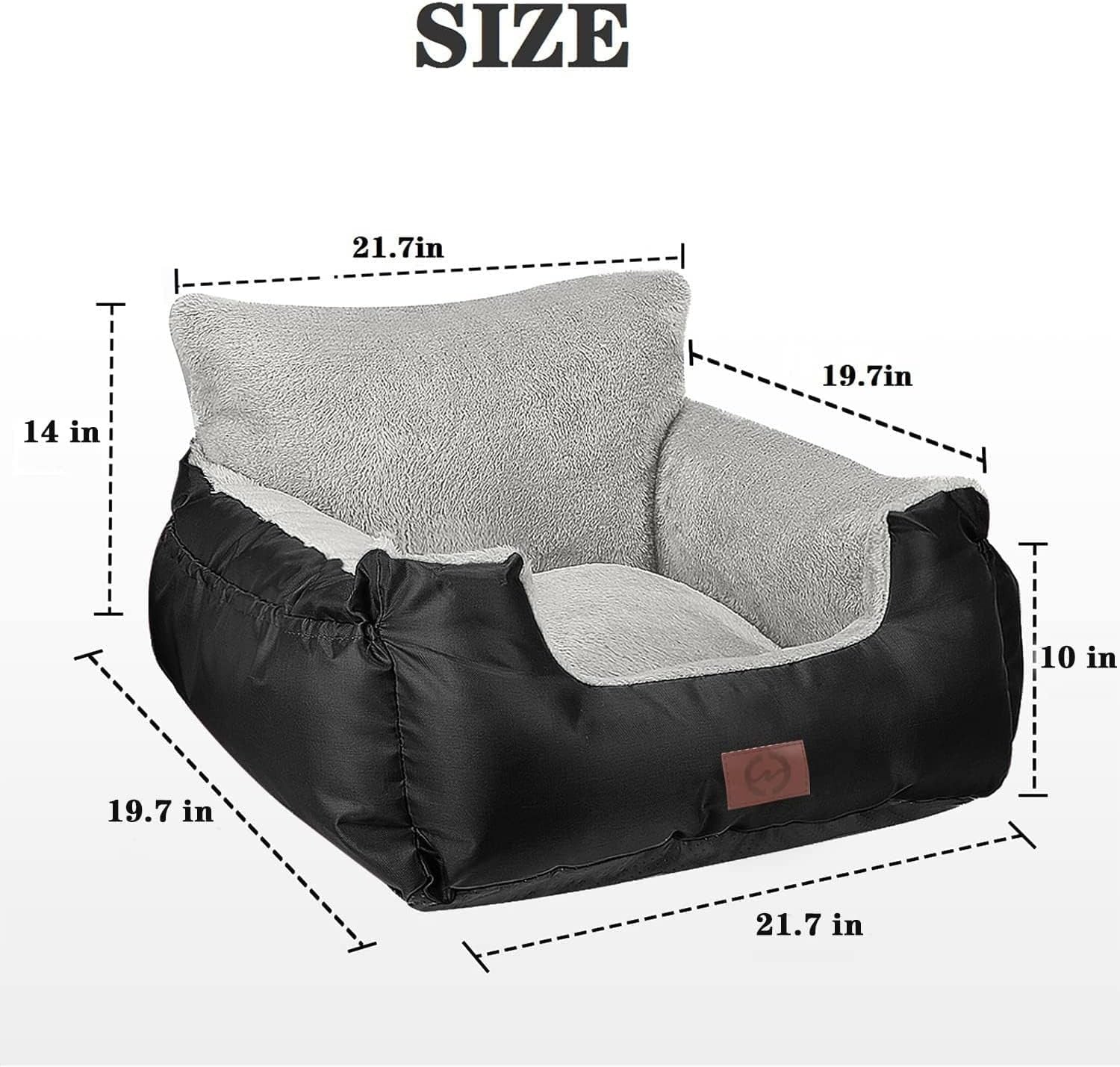 Dog Car Booster Seat Waterproof Plush Travel Bed Safety Leash 16kg