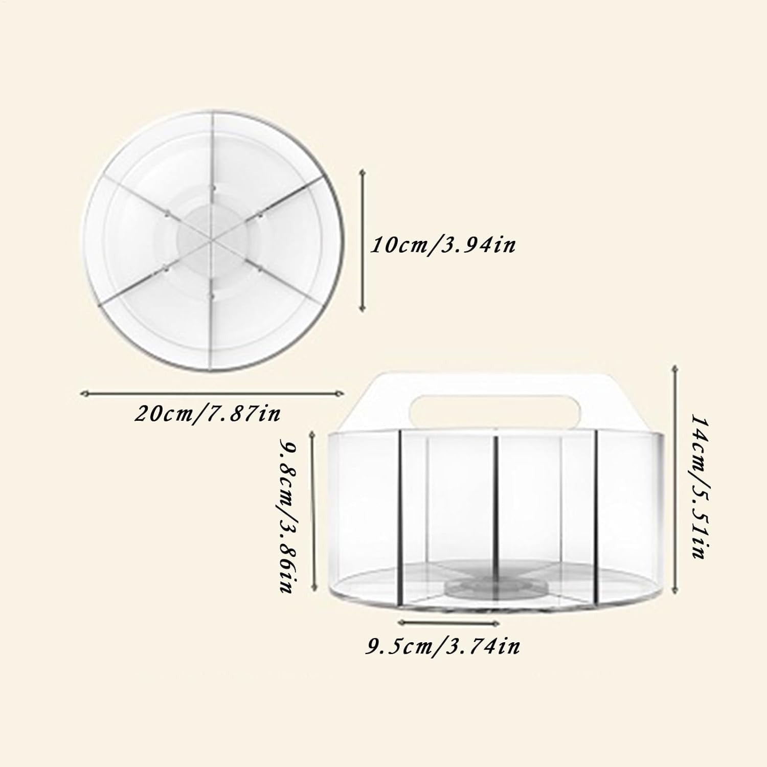 Rotating Desk Organizer Acrylic Pen Pencil Holder Cosmetic Brush Storage