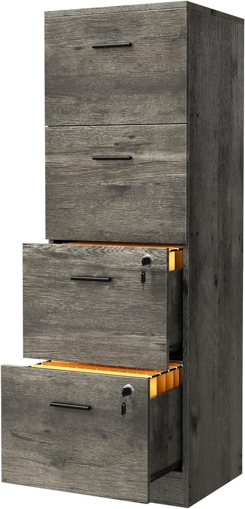 Tall Locking File Cabinet 4 Drawer A4 Letter Vertical Office Storage