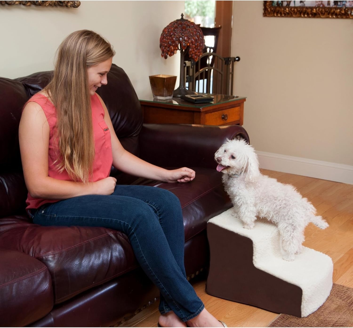 Pet Gear Easy Step II 2-Step Dog Cat Stairs Up to 75lbs Espresso
