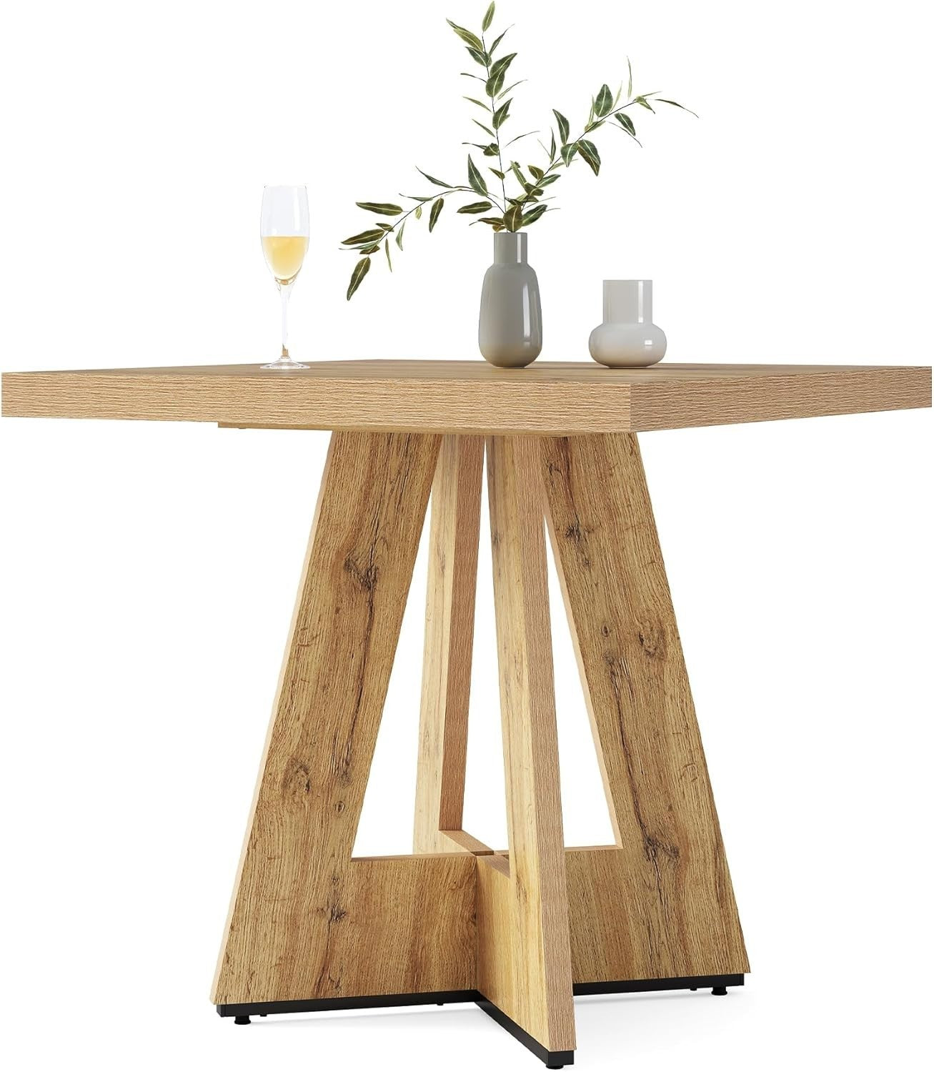 Rustic Farmhouse Square Dining Table 2-4 Seater Pedestal Wood Kitchen
